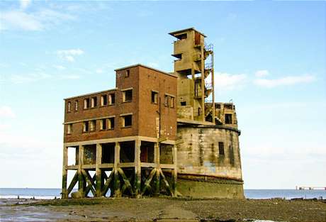Tower on shingle 1km offshore Tower on shingle 1km offshore
